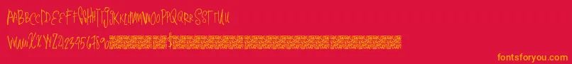 Thinsimple Font – Orange Fonts on Red Background