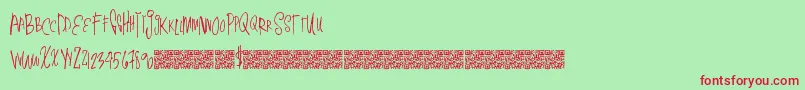 Thinsimple Font – Red Fonts on Green Background