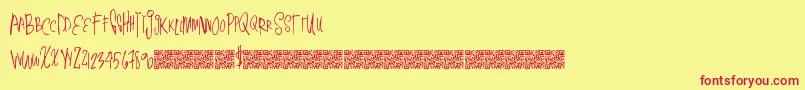 Thinsimple Font – Red Fonts on Yellow Background