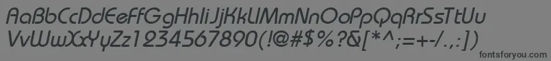 BahamasNormalItalic-fontti – mustat fontit harmaalla taustalla