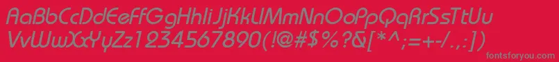 Czcionka BahamasNormalItalic – szare czcionki na czerwonym tle