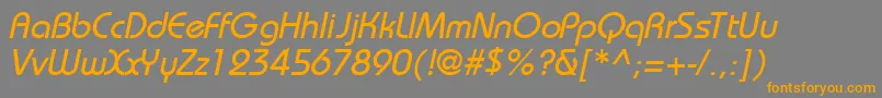 フォントBahamasNormalItalic – オレンジの文字は灰色の背景にあります。