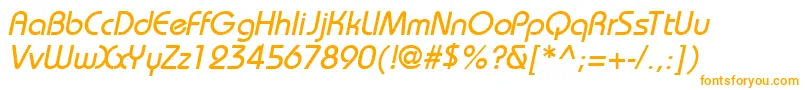 Fonte BahamasNormalItalic – fontes laranjas em um fundo branco