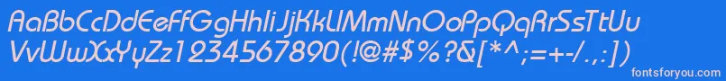 Шрифт BahamasNormalItalic – розовые шрифты на синем фоне