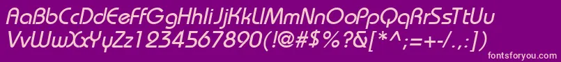 BahamasNormalItalic Font – Pink Fonts on Purple Background