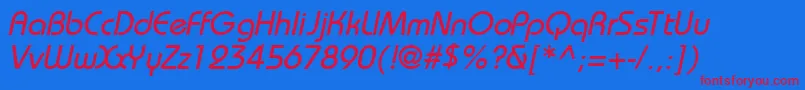 BahamasNormalItalic Font – Red Fonts on Blue Background