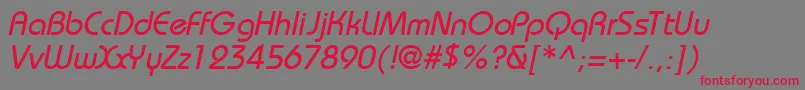 フォントBahamasNormalItalic – 赤い文字の灰色の背景