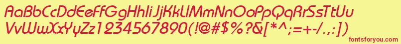 フォントBahamasNormalItalic – 赤い文字の黄色い背景