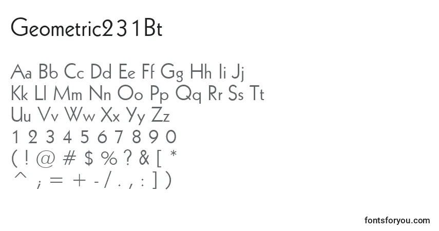 Шрифт Geometric231Bt – алфавит, цифры, специальные символы