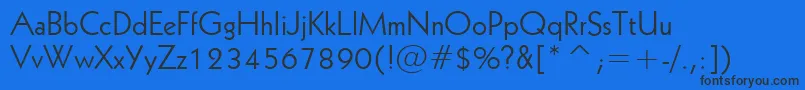 フォントGeometric231Bt – 黒い文字の青い背景
