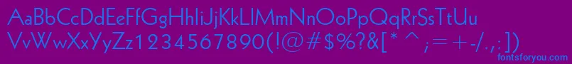 フォントGeometric231Bt – 紫色の背景に青い文字