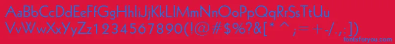 フォントGeometric231Bt – 赤い背景に青い文字