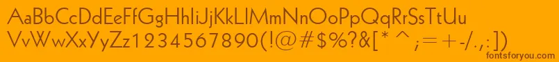 Geometric231Bt-Schriftart – Braune Schriften auf orangefarbenem Hintergrund
