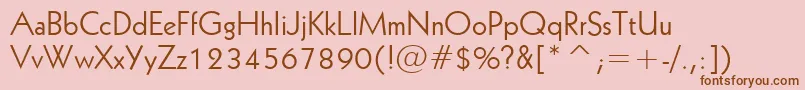 Geometric231Bt-fontti – ruskeat fontit vaaleanpunaisella taustalla