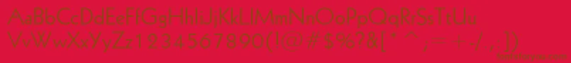 フォントGeometric231Bt – 赤い背景に茶色の文字
