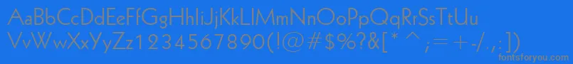 フォントGeometric231Bt – 青い背景に灰色の文字