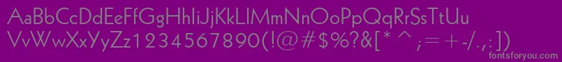 フォントGeometric231Bt – 紫の背景に灰色の文字