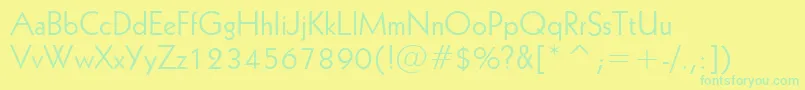 フォントGeometric231Bt – 黄色い背景に緑の文字
