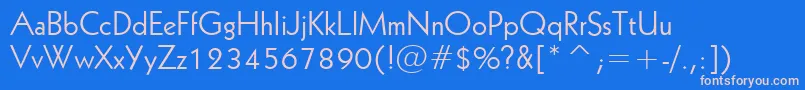 Geometric231Bt-fontti – vaaleanpunaiset fontit sinisellä taustalla