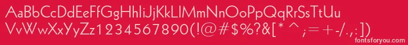 Geometric231Bt-fontti – vaaleanpunaiset fontit punaisella taustalla