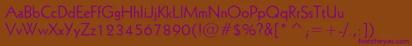 Geometric231Bt-Schriftart – Violette Schriften auf braunem Hintergrund