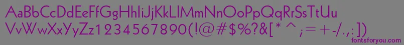 Geometric231Bt-Schriftart – Violette Schriften auf grauem Hintergrund