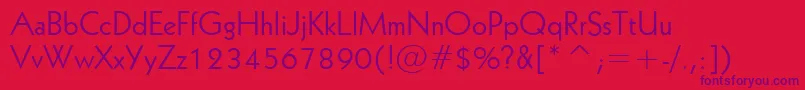 Geometric231Bt-fontti – violetit fontit punaisella taustalla