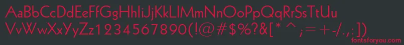 フォントGeometric231Bt – 黒い背景に赤い文字