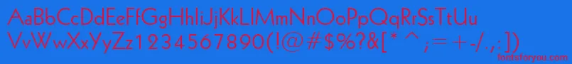 フォントGeometric231Bt – 赤い文字の青い背景