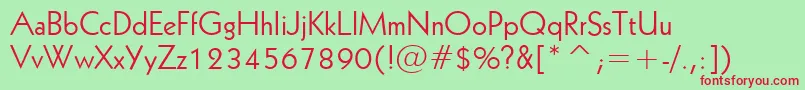 フォントGeometric231Bt – 赤い文字の緑の背景