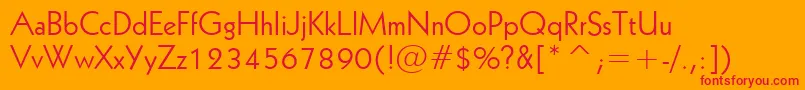 Geometric231Bt-Schriftart – Rote Schriften auf orangefarbenem Hintergrund