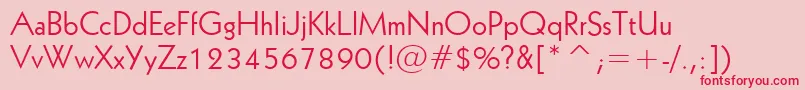Geometric231Bt-fontti – punaiset fontit vaaleanpunaisella taustalla