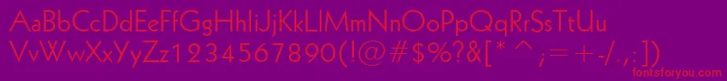 Geometric231Bt-Schriftart – Rote Schriften auf violettem Hintergrund