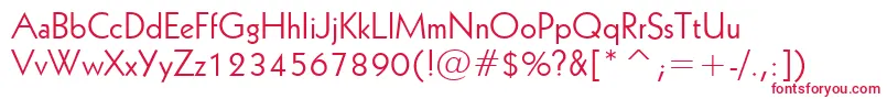 フォントGeometric231Bt – 白い背景に赤い文字