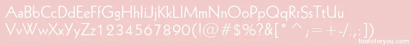 Geometric231Bt-fontti – valkoiset fontit vaaleanpunaisella taustalla