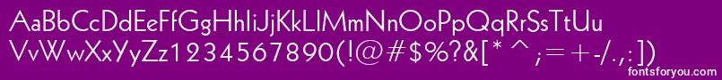 Geometric231Bt-fontti – valkoiset fontit violetilla taustalla