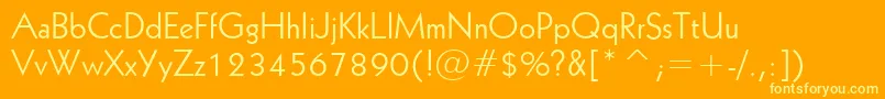 フォントGeometric231Bt – オレンジの背景に黄色の文字