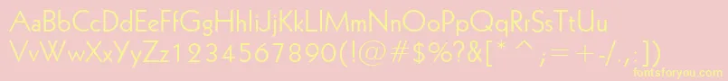 Geometric231Bt-fontti – keltaiset fontit vaaleanpunaisella taustalla
