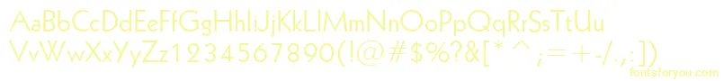 Geometric231Bt-fontti – keltaiset fontit valkoisella taustalla