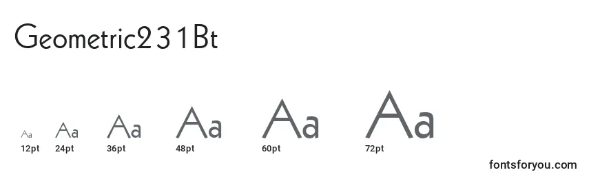 Размеры шрифта Geometric231Bt