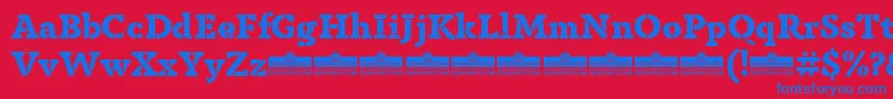 AnaphoraStencilExtraboldTrial Font – Blue Fonts on Red Background