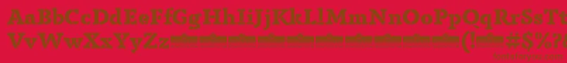 フォントAnaphoraStencilExtraboldTrial – 赤い背景に茶色の文字