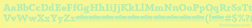 Шрифт AnaphoraStencilExtraboldTrial – зелёные шрифты на жёлтом фоне