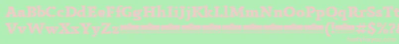 Fonte AnaphoraStencilExtraboldTrial – fontes rosa em um fundo verde
