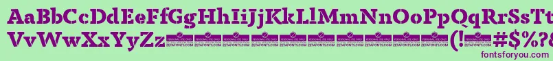 AnaphoraStencilExtraboldTrial Font – Purple Fonts on Green Background