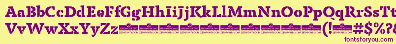AnaphoraStencilExtraboldTrial Font – Purple Fonts on Yellow Background