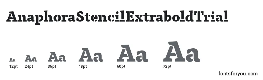 Größen der Schriftart AnaphoraStencilExtraboldTrial
