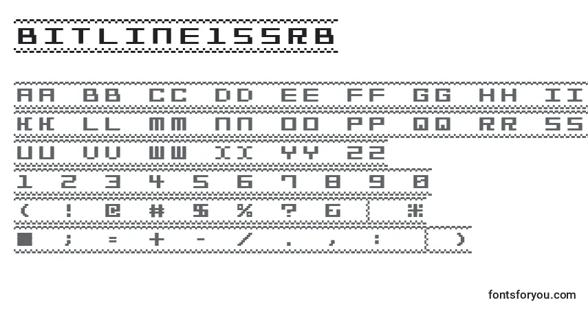 Шрифт Bitline15srb – алфавит, цифры, специальные символы