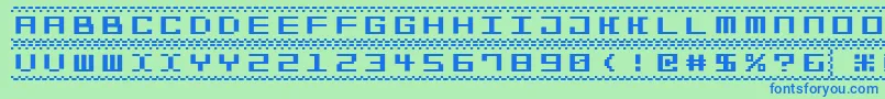 Bitline15srb Font – Blue Fonts on Green Background