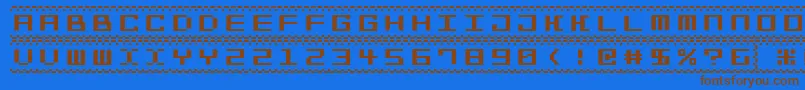 Bitline15srb Font – Brown Fonts on Blue Background